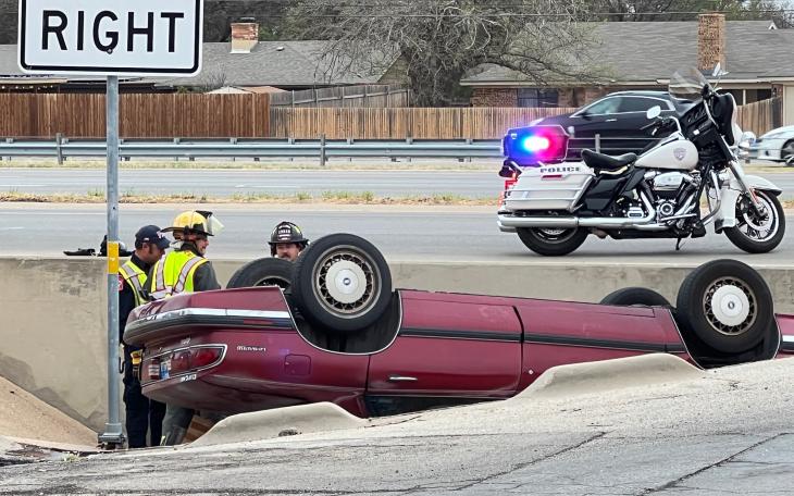 Buick Upside Down in Crash Loop 306 &amp; Green Valley (LIVE! Photo/Matt Trammell)