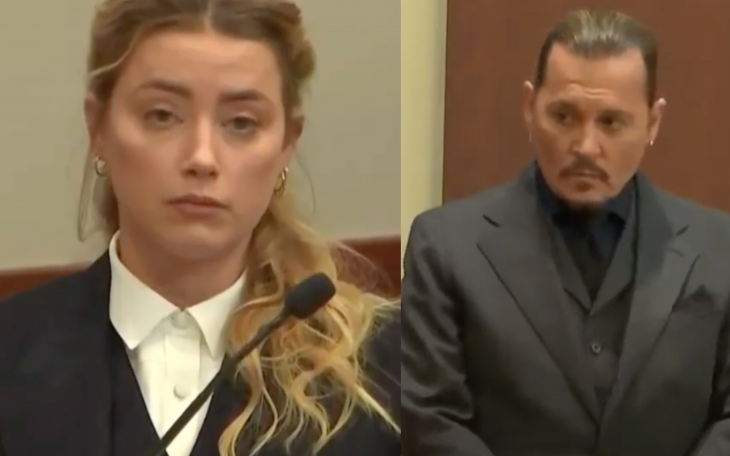 Amber Heard (L) Johnny Depp (R)