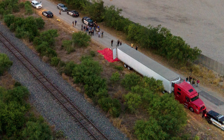 46 Migrants Die Locked in Big Rig (Contributed/Nick Wagner-Texas Tribune)