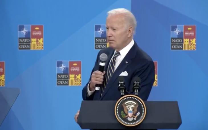President Joe Biden speaking at the 2022 NATO Summit in Madrid, Spain on June 30, 2022