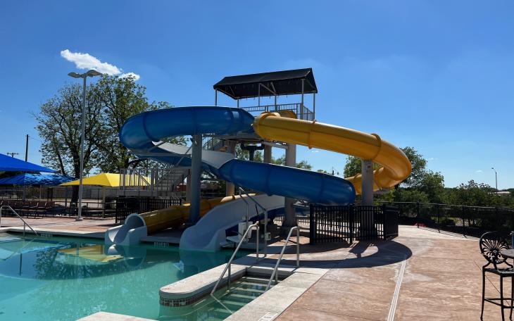 The water slides at the City Municipal Pool were renovated in 2021