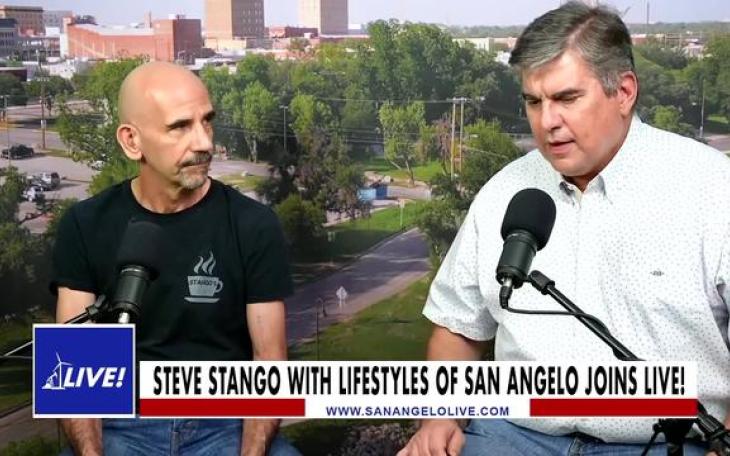 Steve Stango, left, talks downtown business with San Angelo LIVE!'s Joe Hyde