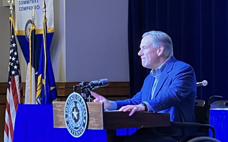 Governor Greg Abbott at West Texas Legislative Summit Aug. 2022 (LIVE! Photo/Yantis Green)