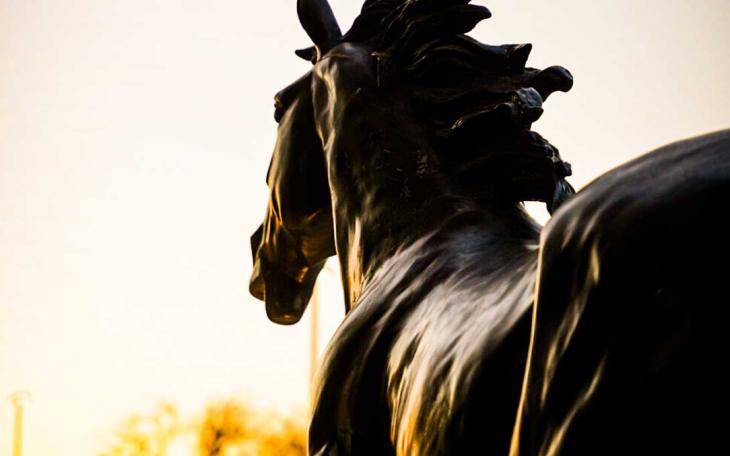 A statue of a horse at Midland Christian School