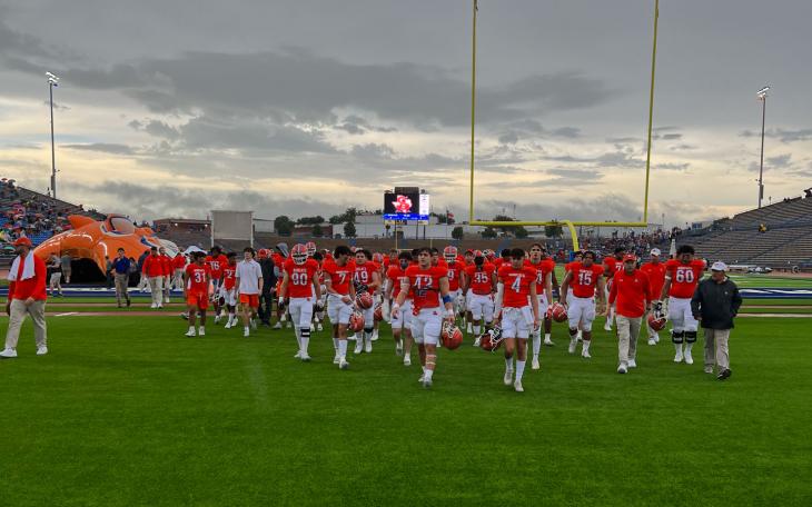 San Angelo Central departs the field after warmup for the El Paso Montwood game on Sept. 2, 2022