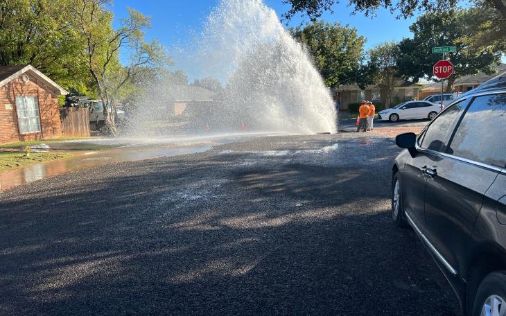 Water Main Break at Southland and Southern Oak