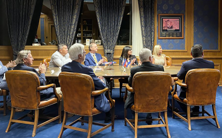 ASU officials gathered for the virtual signing ceremony with BELTEI International University leadership: