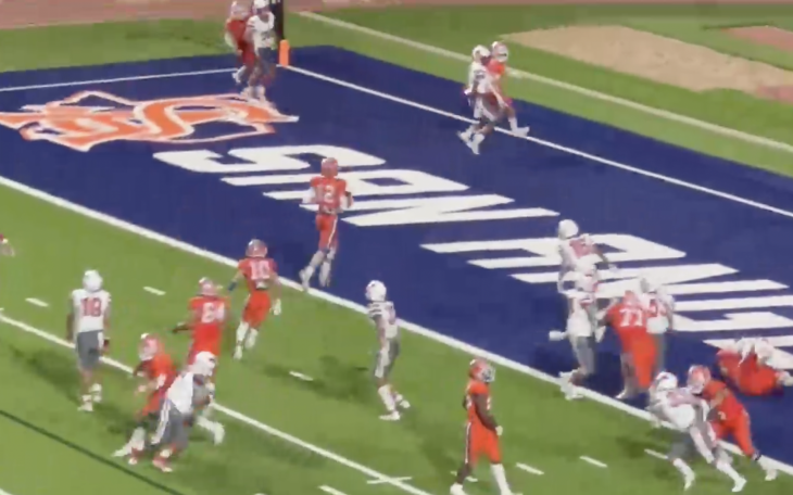 Bobcat Quarterback Tyler Hill Runs in a Touchdown in the Fourth Quarter Against Odessa
