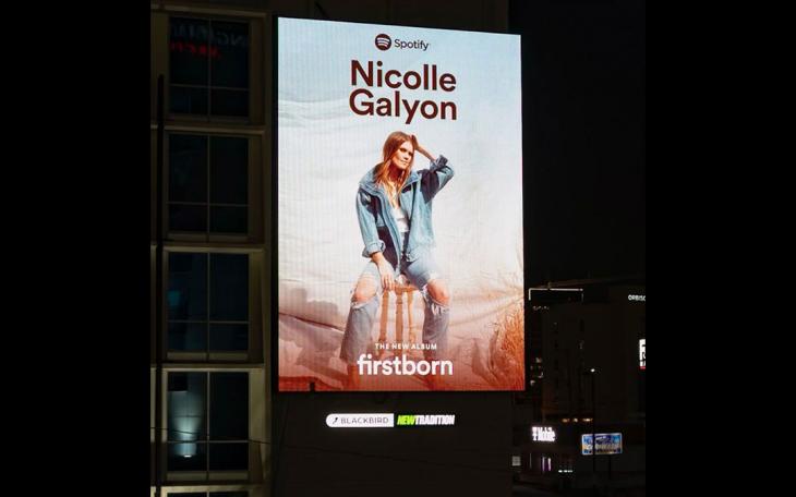 Nicolle Galyon's  album "First Born" and its videos were featured in Times Square in New York City.