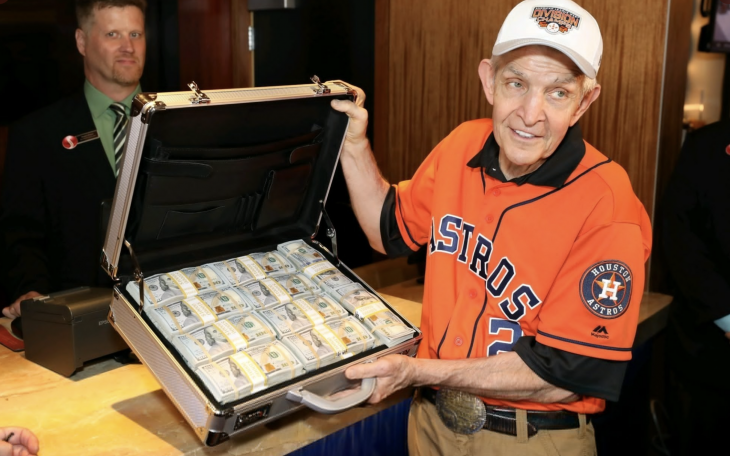 Jim "Mattress Mack" McIngvale collects his winnings