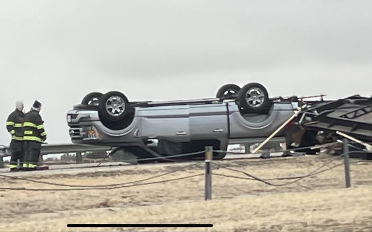 Crash on Icy Houston Harte 1.30.23 (LIVE! Photo/Matt Trammell)