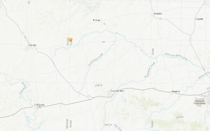 3.5M Quake 2/3/23 (Courtesy/USGS)