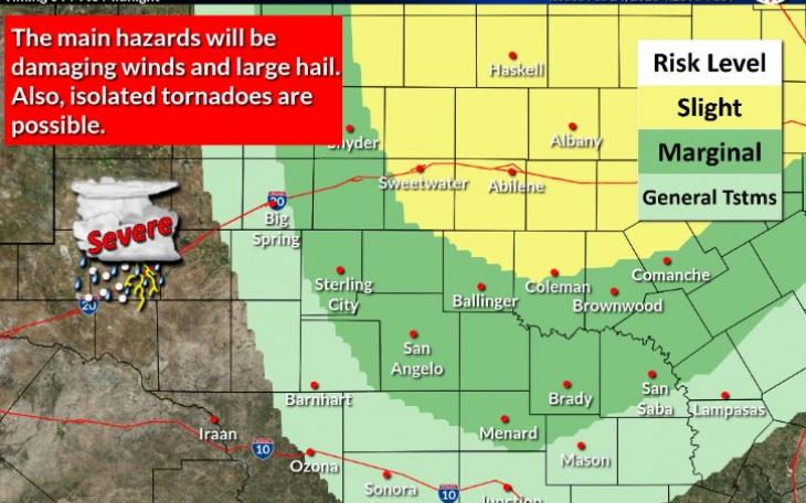 Sunday Severe Weather Possible 2.24.23 (Courtesy/NWS)