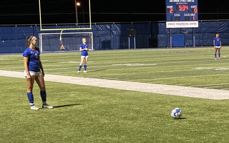 Lady Cats Other Captain; Lexi Templin Prepares for a Free Kick
