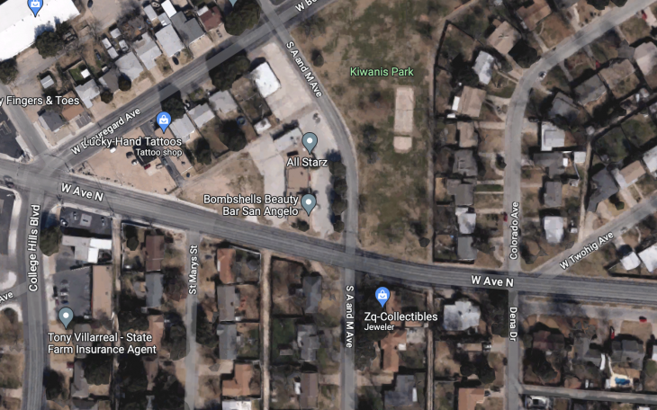 Ave. N from College Hills to Twohig (Courtesy/Google Maps)