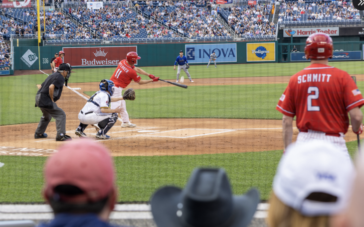 Pfluger at bat at the Congressional Baseball Game