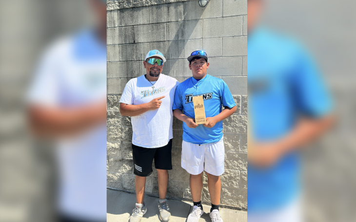 Coach Andy Sarabia and Michael Sarabia II