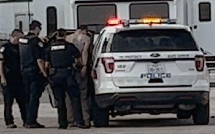 Police arrest a 30-year-old white man after the robbing of the Christians in Action thrift store.