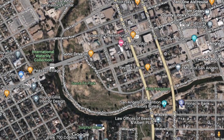 Santa Fe Golf Course in San Angelo (Courtesy Google Maps)