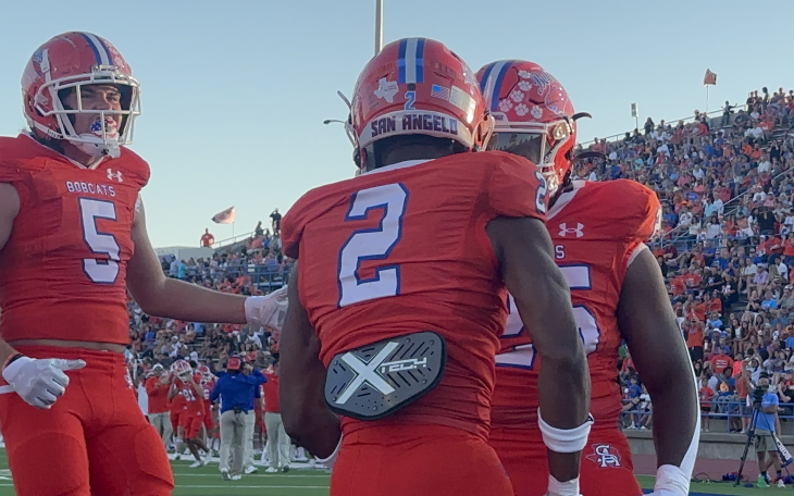 Central Bobcats Jayvion Robinson after a touchdown run.