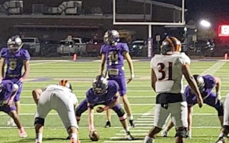 Sterling City's Ty Turner and company get set before throwing a touchdown.