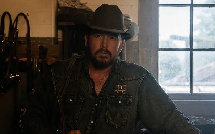 Cole Hauser, in a promo shot from his coffee company, Free Rein Coffee Company.