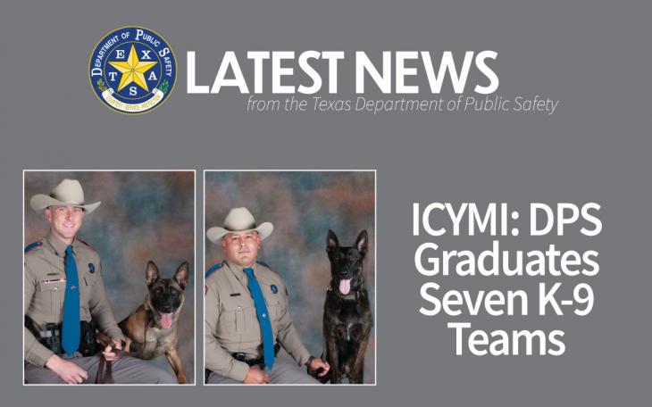 DPS Graduates 7 K-9 Teams (Courtesy DPS)