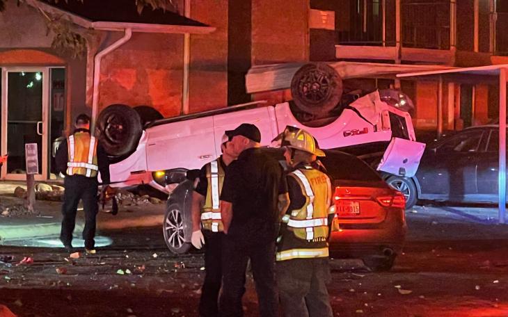 Dramatic Roll-Over Crash Into Apartment Complex Shocks Residents
