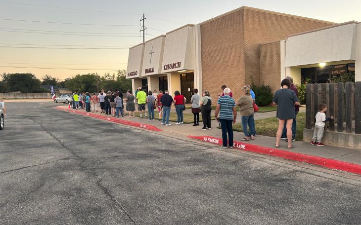 Lines of voters for the Special Election on Nov. 7, 2023.