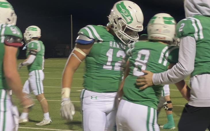 Wall Hawks Brylan White (left) and Briggs Jones (right) in action versus Childress 2023