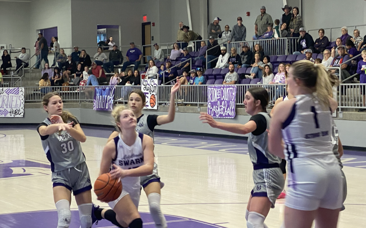 Irion County Lady Hornet Melanie Rainey goes up for a shot.