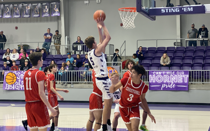 Irion County's Tyler Henderson goes up for a shot.