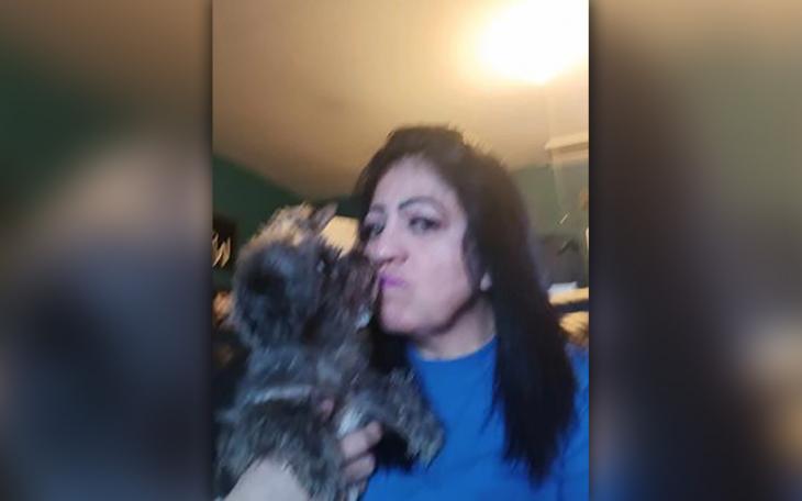 Elisa Gonzales reunited with her dog named "Pepe."