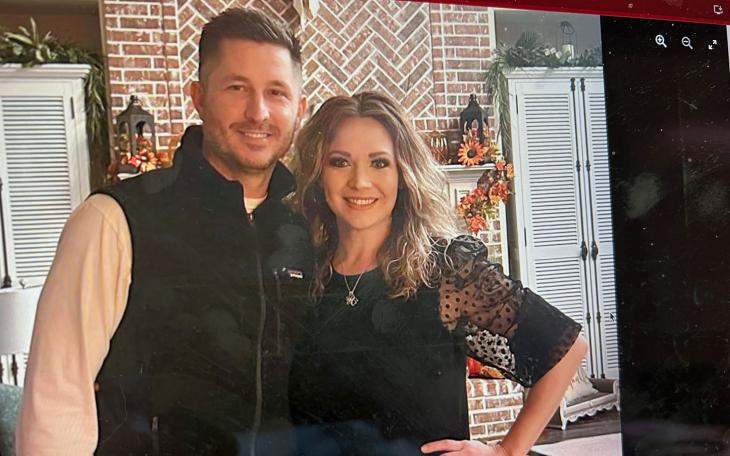 A photo of Christopher Adcock (left) and his girlfriend Lacey Lyn Overby from Lacey's Facebook page.