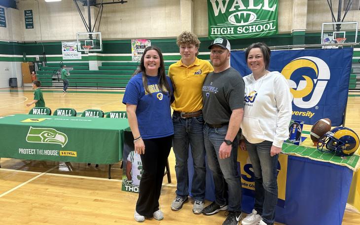 Wall Hawks Logan Thomas signs to play football at Angelo State