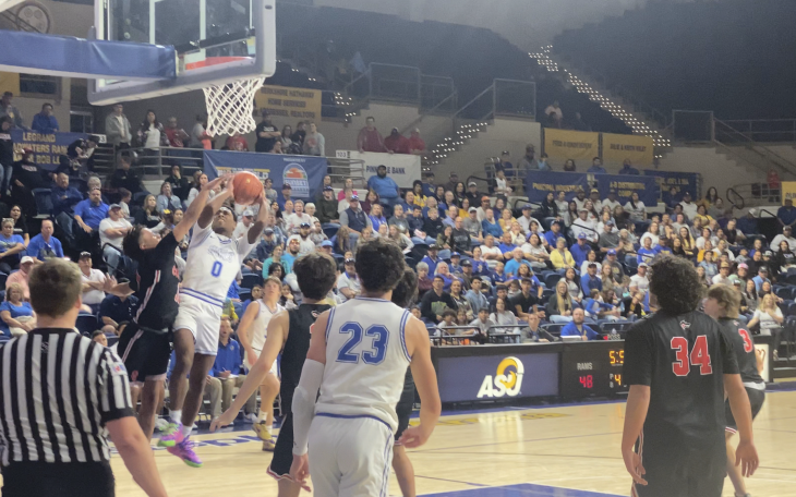 Reagan County's Nicholas Franklin goes up for a shot!