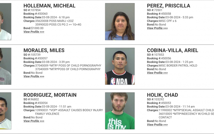 Booking Report 3.9.24 Courtesy TGCSO