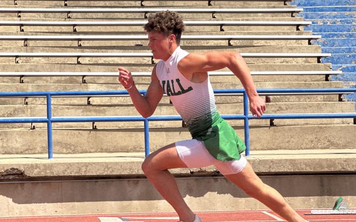 Wall Hawks Briggs Jones sets a new record in the 200-meter dash at the 65th Annual San Angelo Relays