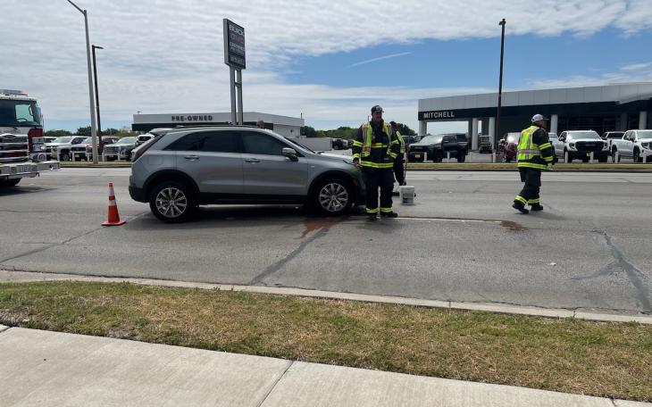 Crash on Sherwood Way in front of Mitchell Buick
