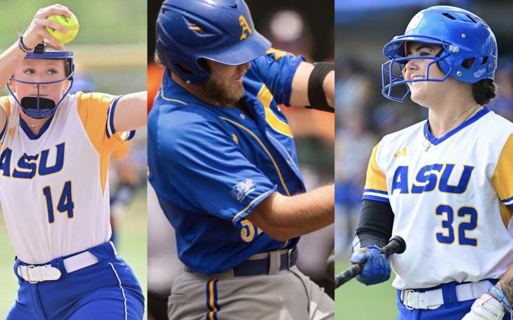 Angelo State Rams Tripp Clark and Belles Cheyenne Floyd and Tatiana Trotter