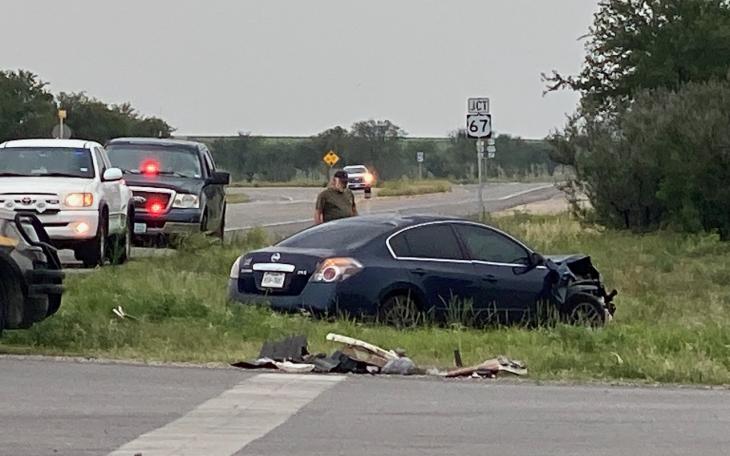 Altima Clips an Infiniti and Winds Up in a Ditch