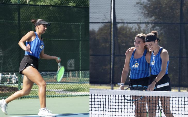 Angelo State Belles Letizia Corsini, Avery Durham, and Eva Schwartz