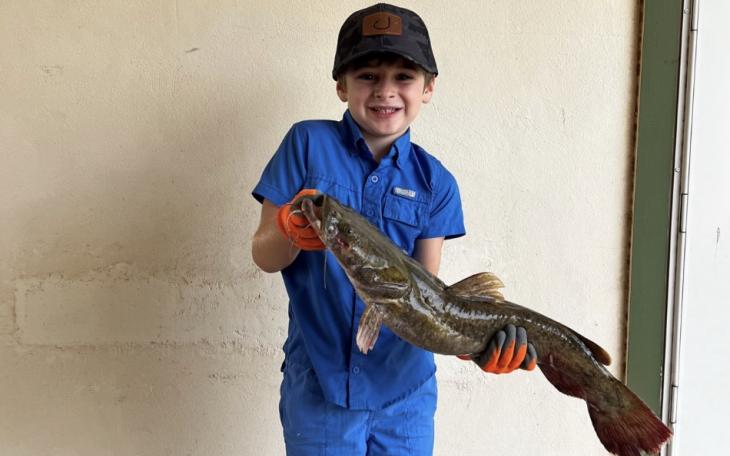 A young local fisherman broke his own record at Lake Nasworthy over the weekend.