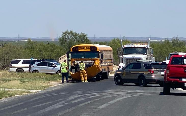 A crash involving three vehicles, including a school bus, occurred about 1:30 p.m. Friday at the intersection of FM 2288 and Grey Wolf Lane.