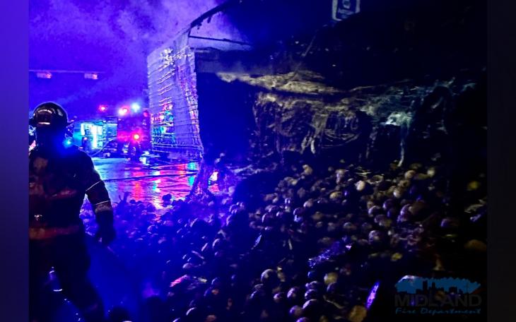 Semi-Trailer Hauling Cantaloupes Overturns Near Big Spring