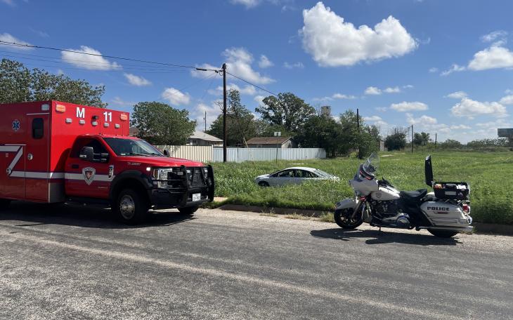 Driver Loses Control on Houston Harte, Car Lands in Ditch Across Frontage Road