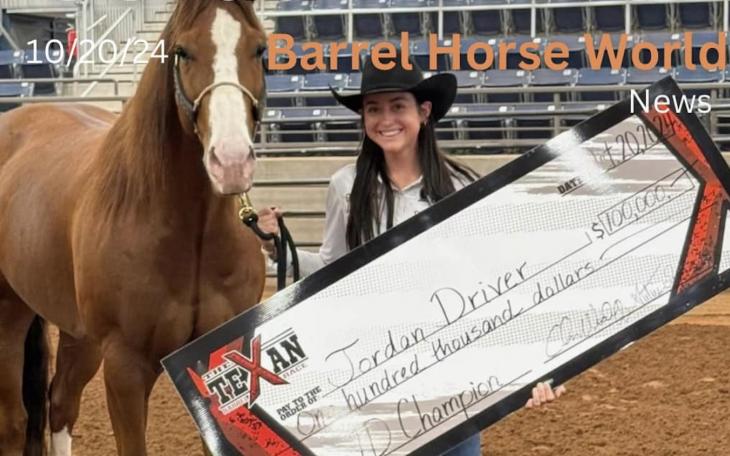 Jordan Driver, a 2021 graduate of Garden City High School, won $100,000 recently at the Texan Barrel Race in Abilene.