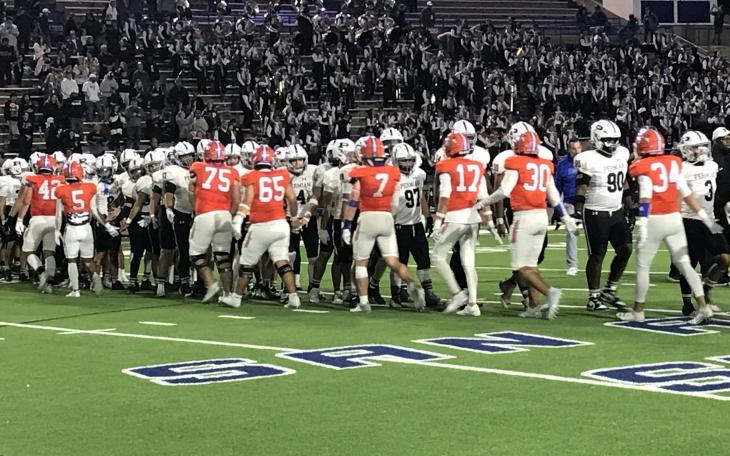 The Central Bobcats and Permian Panthers shake hands off after their football game Friday, Oct. 18, 2024, at San Angelo Stadium.