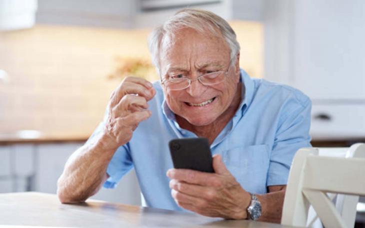 Old Man on the Phone