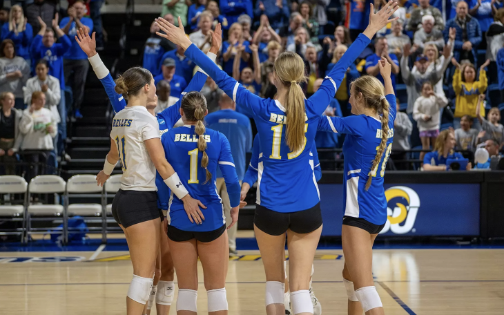 The Angelo State University volleyball team is one win away from advancing to the national tournament after a three-set win over Dallas Baptist on Saturday.